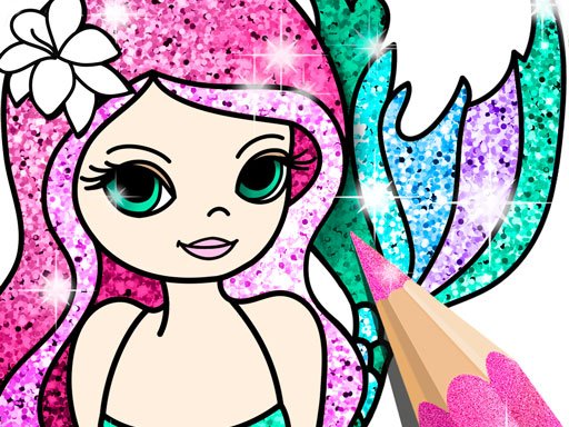 Mermaid Coloring Book Glitter - Play Free Game Online at MixFreeGames.com